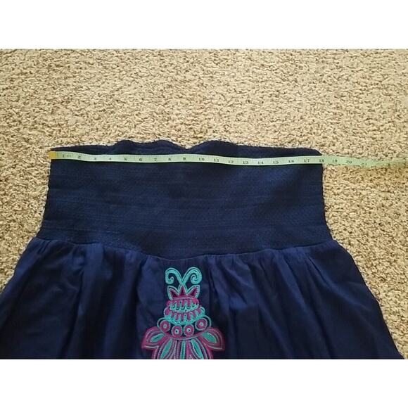 NWT Lane Bryant Blue Strapless Summer Dress Size 18/20 Embroidered Stretchy Top - Picture 7 of 9